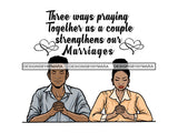 Black Couple Praying God Together PNG File For Print Not For Cutting