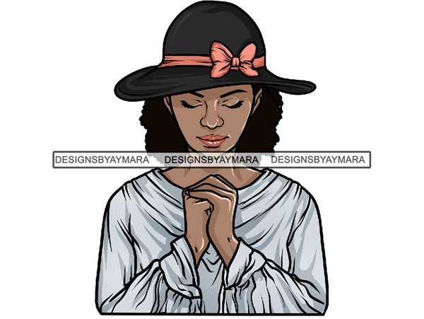 Classy Lady Praying God .PNG .JPG .SVG Clipart Perfect For Printing Not For Cutting