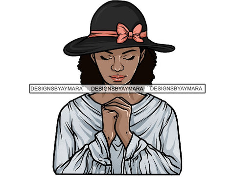 Classy Lady Praying God .PNG .JPG .SVG Clipart Perfect For Printing Not For Cutting