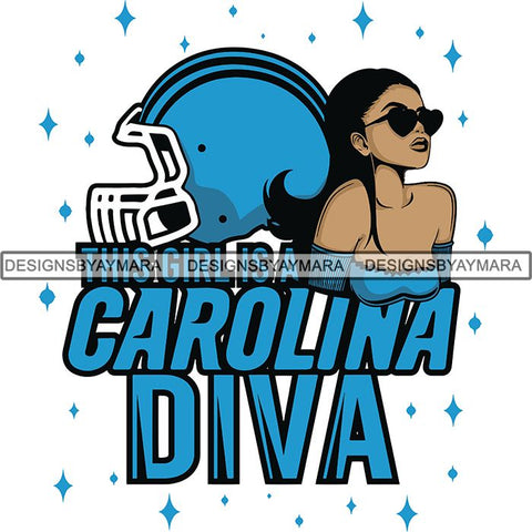 Carolina Diva Football Team SVG Cutting Files For Silhouette Cricut and More