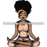 Afro Lola Meditating Yoga Relaxing .SVG Cutting Files For Silhouette Cricut and More!