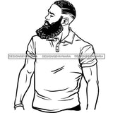Attractive Man Bearded Hipster Model Fashion Male Guy Stylish Mustache Close-up Sexy Macho Manly SVG Files For Cutting