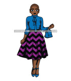 Afro Lola Classy Fashion Girl Fashionable Woman .SVG Clipart Cutting Files For Silhouette and Cricut and More!