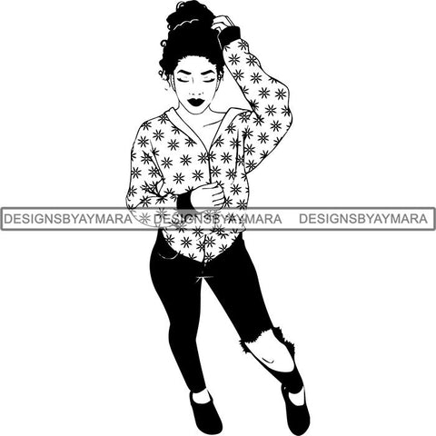 Afro Sexy Goddess Melanin Woman Queen Tattoo SVG Cut Files For Silhouette and Cricut