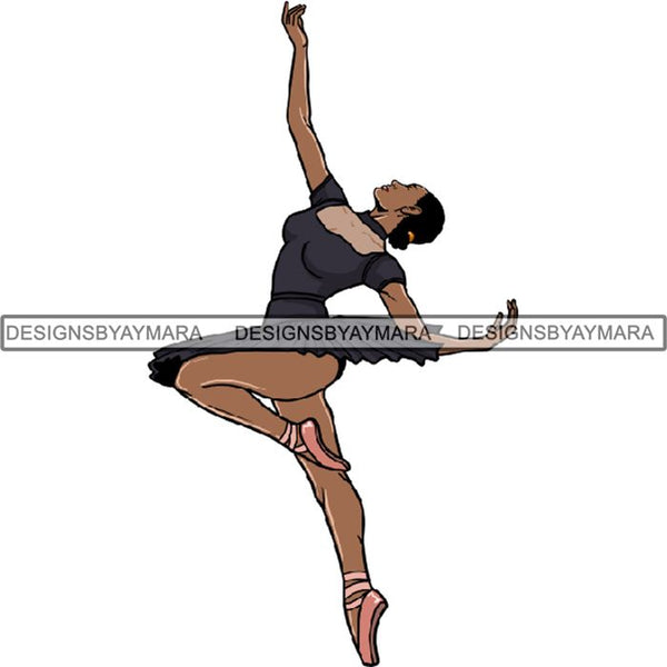 Afro Black Ballerina Woman Ballet Dancer .PNG Print File Not For Cutting