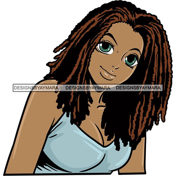 Afro Black Woman Sister-lock Hairstyle .SVG Cutting Files For Silhouette Cricut and More!