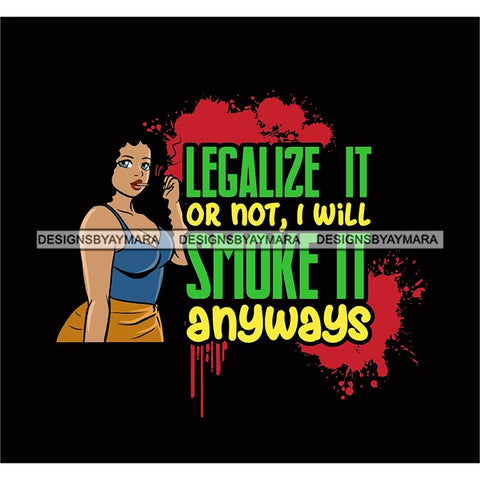 Ganja Narcotic Joint Blunt Weed Leaf Hydroponics Cannabis Woman Smoking Grass Marijuana SVG Cut Files