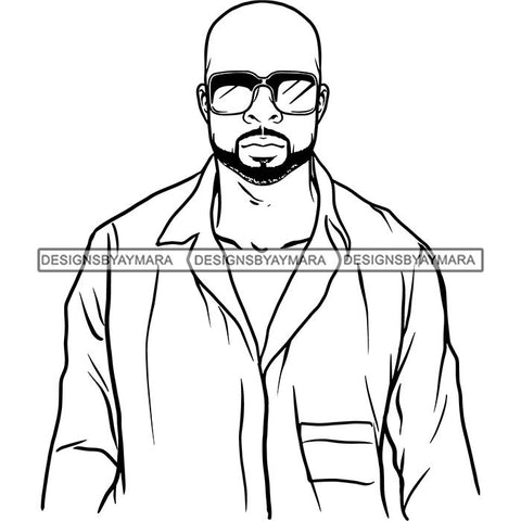 Attractive Man Bearded Hipster Model Fashion Male Guy Stylish Mustache Close-up Sexy Macho Manly SVG Files For Cutting