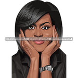 Michelle Obama African American Leader Proud Roots .SVG Clipart Vector Cutting Files