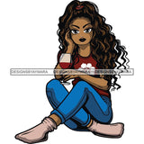 Afro Lola Drinking Wine Relaxing .SVG Cutting Files For Silhouette and Cricut and More!