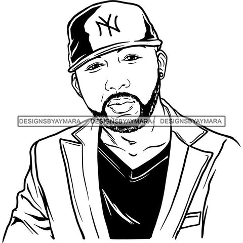 Attractive Man Bearded Hipster Model Fashion Male Guy Stylish Mustache Close-up Sexy Macho Manly SVG Files For Cutting