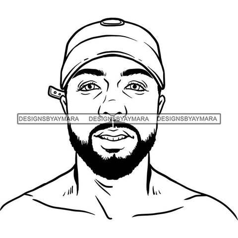 Attractive Man Bearded Hipster Model Fashion Male Guy Stylish Mustache Close-up Sexy Macho Manly SVG Files For Cutting