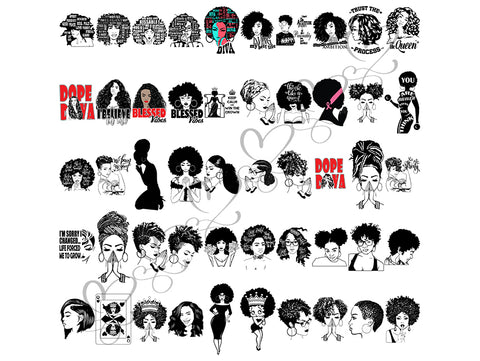 Afro Beautiful Black Woman SVG African American Ethnicity Afro Puffy Hairstyle Beauty Salon Queen Diva Classy Lady  Beautiful People Beauty Salon Princess