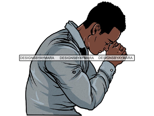 Man Praying God PNG Print File Not For Cutting