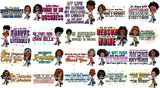 Bundle 20 Afro Lola Life Quotes Fashion Girl Woman Melanin Popping Ebony Queen .SVG Cutting Files