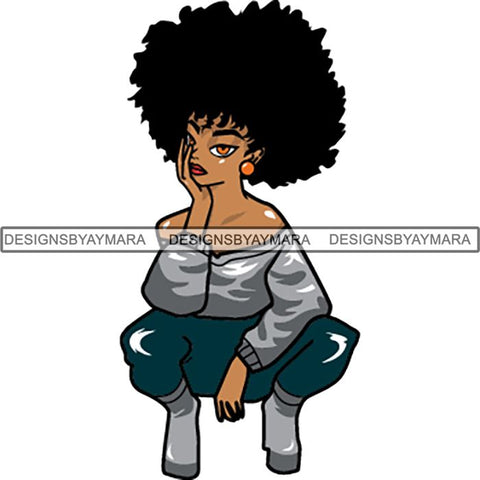 Afro Lola Boss Lady Quotes SVG Cutting Files For Silhouette Cricut and More