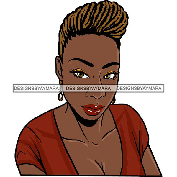 Afro Black Woman Sister-lock Hairstyle Beautiful Diva .SVG Cutting Files For Silhouette Cricut and More!