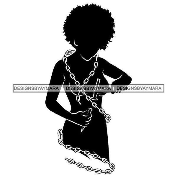 Sensual African Artwork Proud Roots Woman Building Herself Chain Freedom SVG Files For Cutting and More!