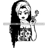 Afro Lola Smoking Pot Weed Joint Blunt Cannabis Marijuana SVG Cutting Files