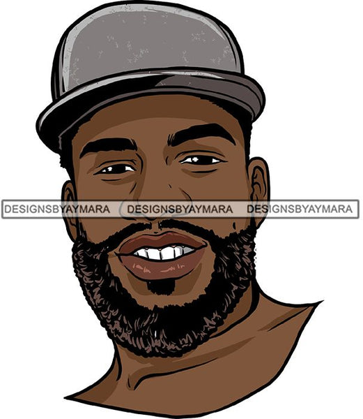 Attractive Black Man Bearded Hipster Model Fashion Male Guy Hombre Masculino Guapo Stylish Close-up Sexy Macho Manly SVG Files For Cutting