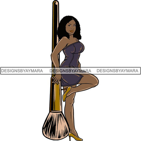 Afro Woman SVG Make Up Goddess Cutting Files For Cricut Silhouette and Much More