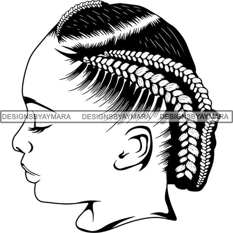 Afro Woman Braids Dreads Dreadlocks Hairstyle SVG Cut Files For Silhouette and Cricut