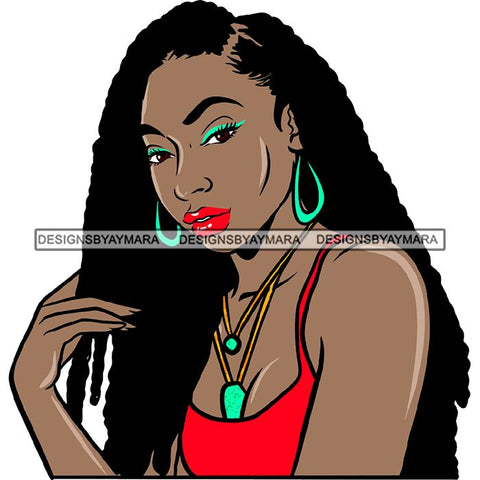 Ebony Afro Woman Nubian Melanin Brown Skin Makeup Model Glasses Accesories SVG Cut Files