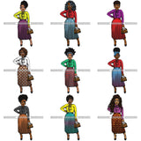 Bundle 9 Afro Classy Lola Elegance Glamour Church Lady .SVG Clipart Vector Cutting Files For Circuit Silhouette Cricut and More!