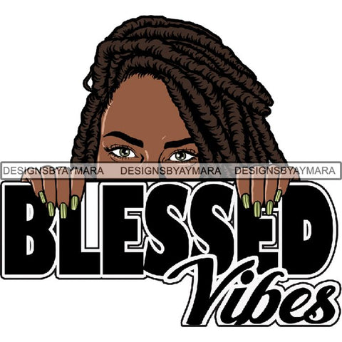 Afro Woman Peeking Peek-a-Boo I see You Melanin Pretty Half Face PNG File For Print Not For Cutting