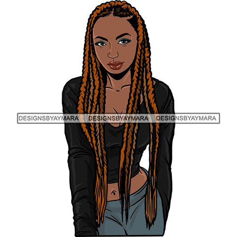 Afro Woman Braids Dreadlocks Sister-Locks Dreads Locks Hairstyle .SVG Cut Files For Silhouette and Cricut