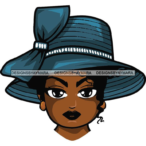 Afro Lola Wearing Hat Church Lady .SVG Clipart Vector Cutting Files