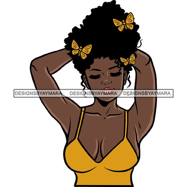 Ebony Afro Woman Nubian Melanin Brown Skin Makeup Model Glasses Accesories SVG Cut Files