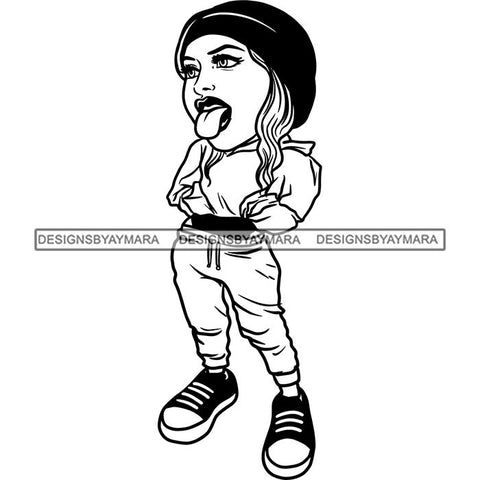 Fashion Woman Model Posing Summer Outfit Vogue Goddess Glamour Trendy Clothing Vector SVG Cutting Files