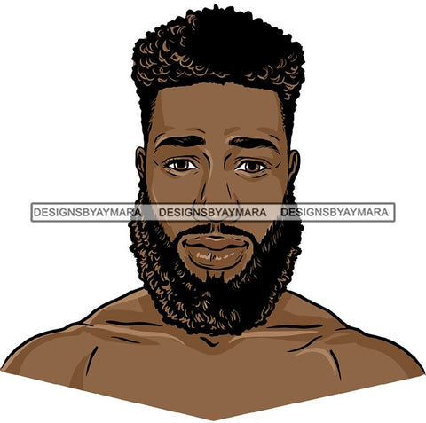Attractive Black Man Bearded Hipster Model Fashion Male Guy Hombre Masculino Guapo Stylish Close-up Sexy Macho Manly SVG Files For Cutting