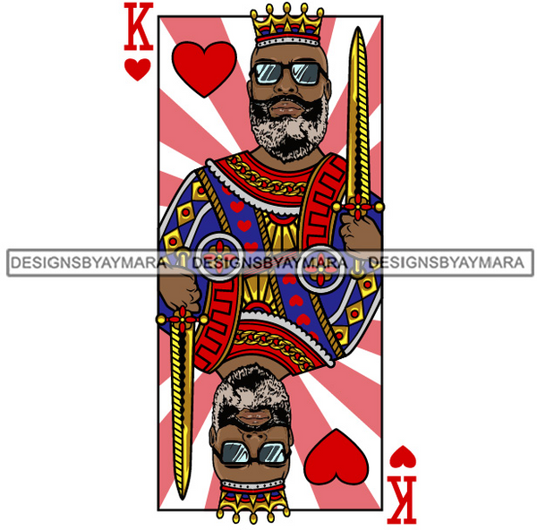 Ace King Man Royalty Blackjack Casino Card Game Attractive Black Man Bearded Hipster Male Guy Hombre Macho Manly SVG Files For Cutting