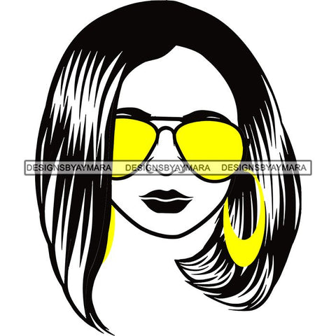 Afro Lola Boss Lady Dope Diva Glamour Wearing Glasses Accesories .SVG Cut Files