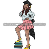 Graduation Achievement Hard Work Diploma Success Robe Cap Certificate College SVG Cutting Files