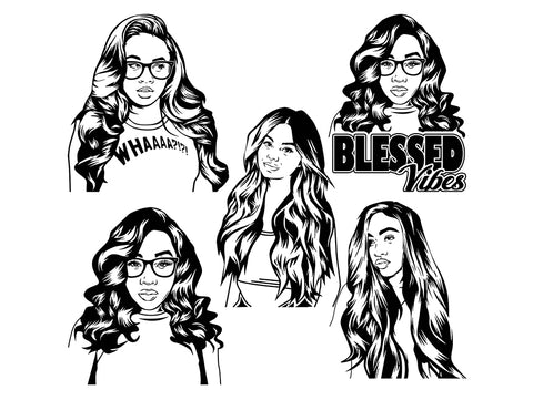 Afro Beautiful Black Woman SVG African American Ethnicity Afro Puffy Hairstyle Beauty Salon Queen Diva Classy Lady  Beautiful People Beauty Salon Princess