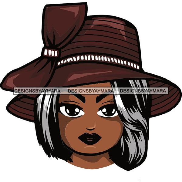 Afro Lola Wearing Hat Church Lady .SVG Clipart Vector Cutting Files