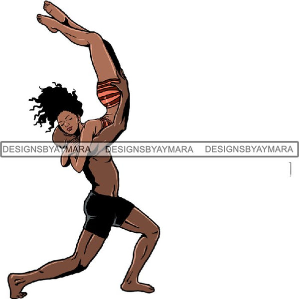 Afro Black Ballerina Woman Ballet Dancer .PNG Print File Not For Cutting