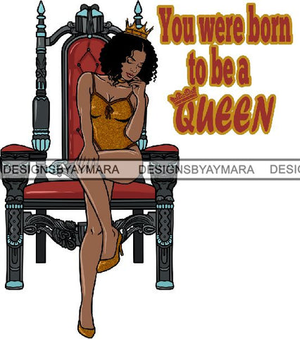Afro Queen Goddess Melanin Nubian Glamour .PNG Print Files Not For Cutting