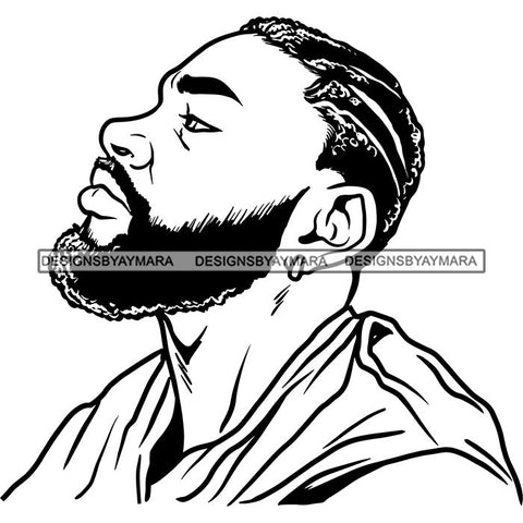 Attractive Man Bearded Hipster Model Fashion Male Guy Stylish Mustache Close-up Sexy Macho Manly SVG Files For Cutting