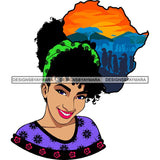 Safari Goddess Africa Continent African American Woman Savanna Animals Hair SVG Cutting Files.