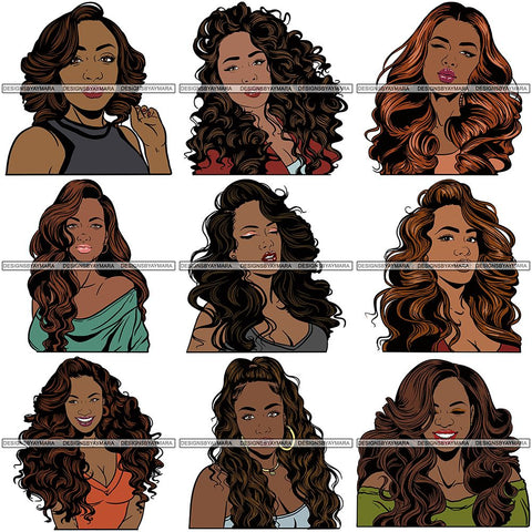 Bundle 9 Afro Melanin Popping Hair Style SVG Files For Cutting and More