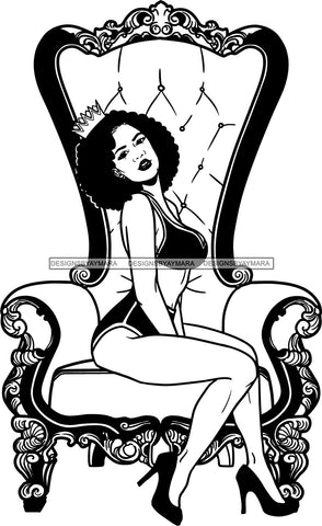 Afro Queen Goddess Melanin Nubian Glamour .SVG Cutting Files For Silhouette and Cricut