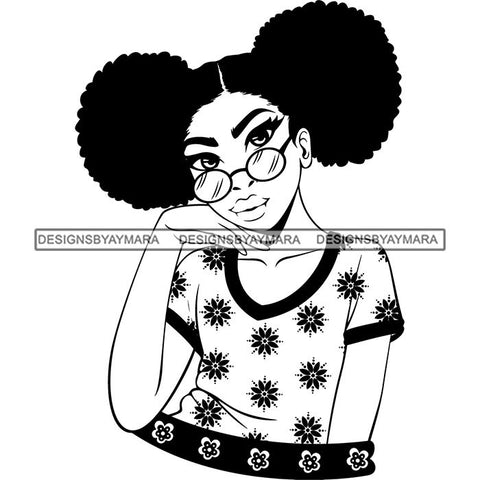 Afro Nubian Melanin Popping Kinky Hair Beautiful African American Woman SVG Cutting Files