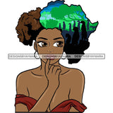 Safari Goddess Africa Continent African American Woman Savanna Animals Hair SVG Cutting Files.