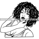 Afro Latin Woman SVG Curly Hairstyle Cutting Files For Silhouette Cricut and More