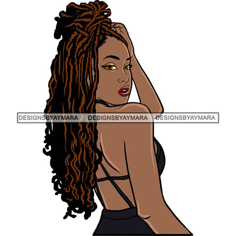 Afro Woman Braids Dreadlocks Sister-Locks Dreads Locks Hairstyle .SVG Cut Files For Silhouette and Cricut