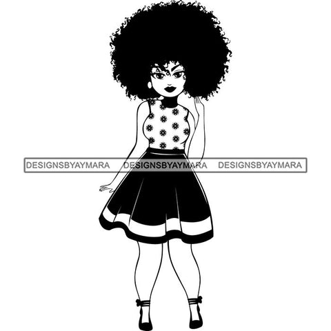 Afro Nubian Melanin Popping Kinky Hair Beautiful African American Woman SVG Cutting Files